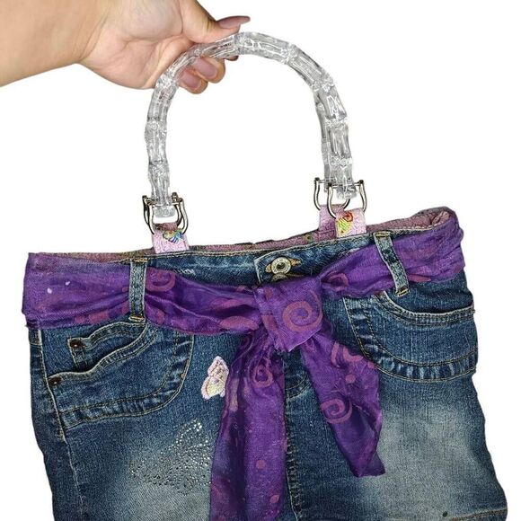 Handmade Y2K Jeans Upcycled Purse - Picture 5 of 7